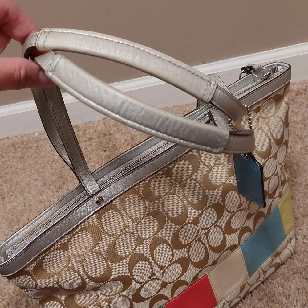 ❤️SALE! COACH Signature Stripe Muti Stripe Tote Bag